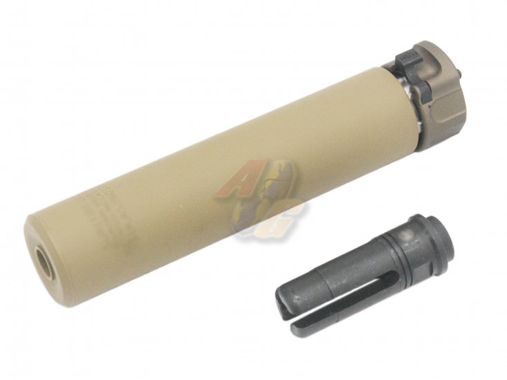 --Out of Stock--5KU Socom556 MG Silencer with Prong Flash Hider ( Tan/ 14mm- ) - Click Image to Close