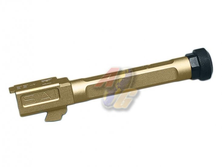G&P EMG SAI BLU Threaded Outer Barrel For Umarex Glock 17 GBB ( Gold ) - Click Image to Close
