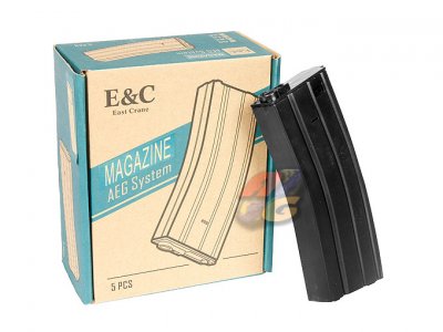 E&C M4/ M16 140 Rounds Plastic AEG Magazine Box Set (5 Pcs, BK)