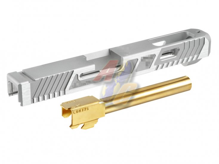 --Out of Stock--Gunsmith Bros G Style TTI 34 Slide Set ( Gold Barrel/ Silver Slide ) - Click Image to Close