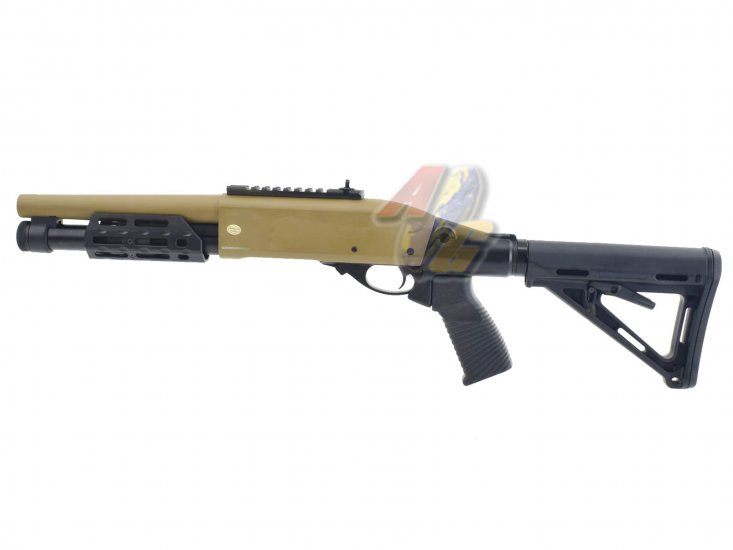 --Out of Stock--Golden Eagle M-Lok M870 Tactical Gas Shotgun ( Tan ) - Click Image to Close