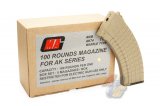 MAG 100 Rounds Magazine For AK Series Box Set ( Waffle ) (Sand)