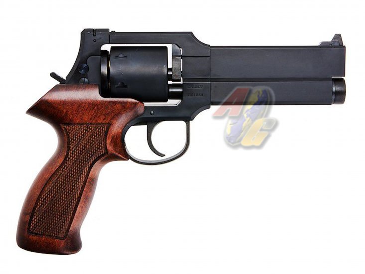 Marushin Mateba 5 inch Gas Revolver ( Matt Black, Heavy Weight, Wood Grip ) - Click Image to Close