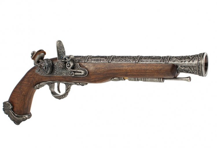 --Out of Stock--HFC Pirate Flintlock Gas Pistol ( Silver ) - Click Image to Close