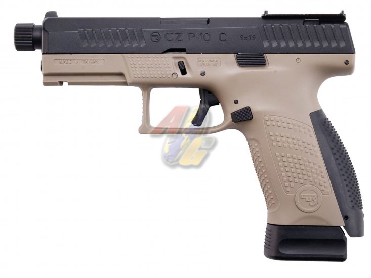 ASG CZ P-10C OR-OT Co2 GBB Pistol with RMR Plate ( Dual-Tone: Black/ FDE ) - Click Image to Close