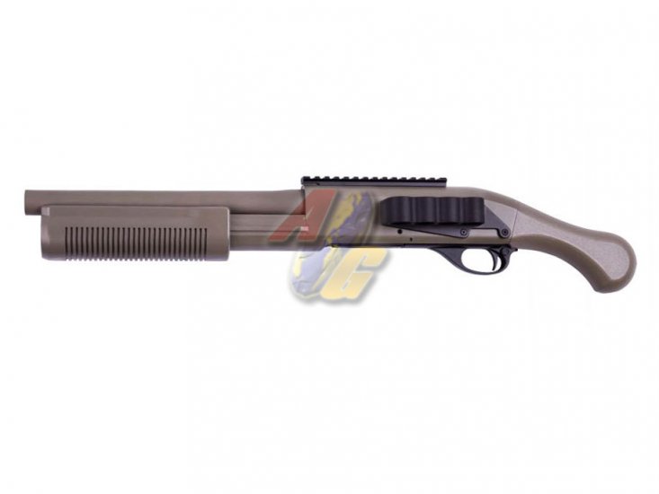 --Out of Stock--CYMA M870 TAC-14 Tac. Shotgun with Shell Carrier ( Tan ) - Click Image to Close