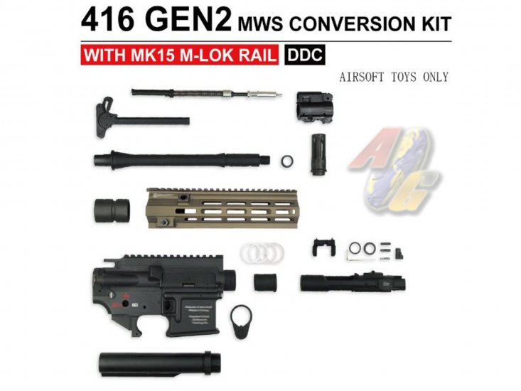 Angry Gun 416 Gen.2 MWS Conversion Kit For Tokyo Marui M4 Series GBB ( MWS/ MTR ) ( MK15-DDC ) - Click Image to Close