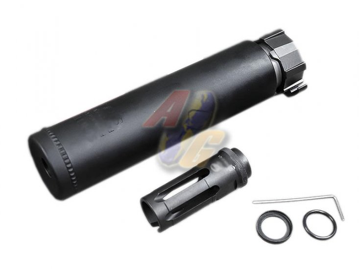 Airsoft Artisan FH556 Style Silencer with FH212A Flash Hider ( BK ) - Click Image to Close