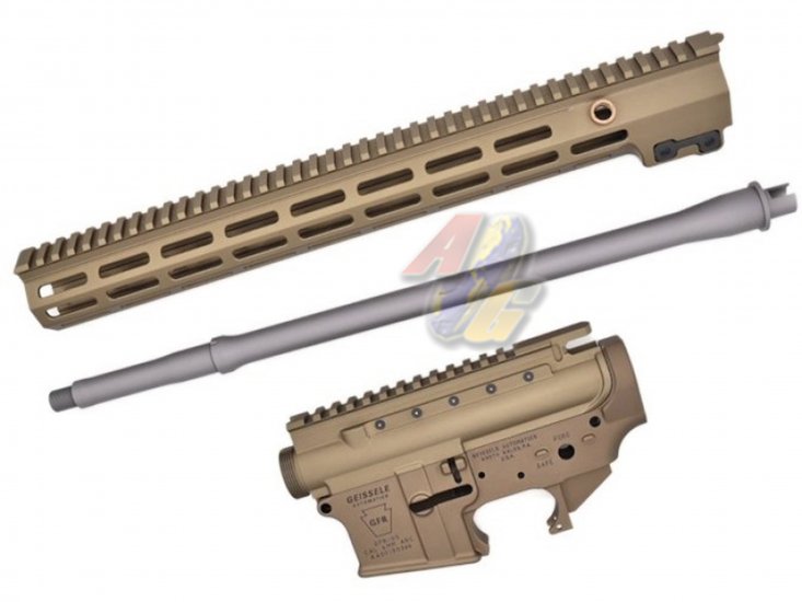 BJ Tac CNC 7075 G-Style Receiver ( GFR ) with 16.5 Inch MK16 Rail and Outer Barrel Set For Tokyo Marui M4 Series GBB ( MWS ) ( DDC ) - Click Image to Close