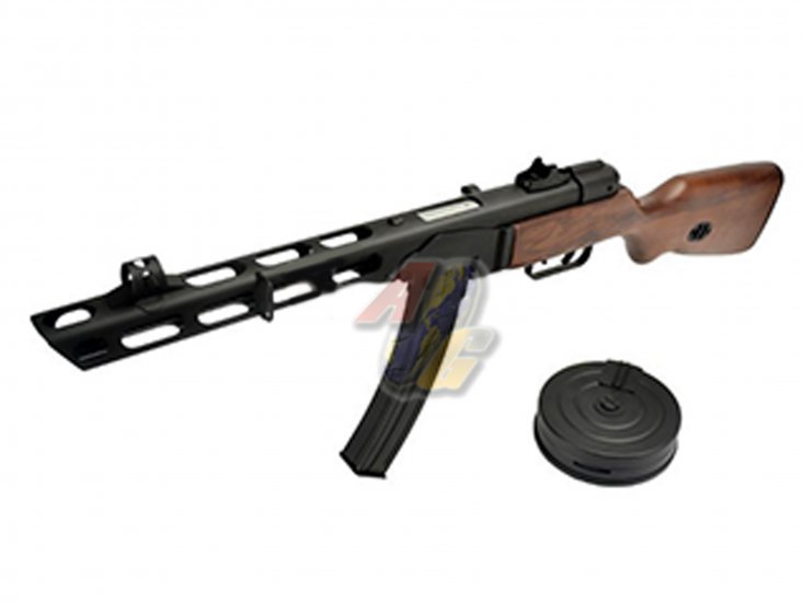 Snow Wolf PPSH-41 EBB AEG with Two Magazines ( BK ) - Click Image to Close