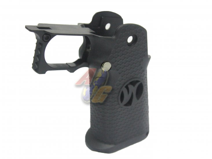 Armorer Works 5.1 Grip with Hole ( Black / Silver Button ) - Click Image to Close