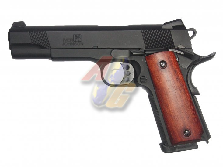 V-Tech IVER J. Style 1911 GBB with Wood Grip ( BK ) - Click Image to Close