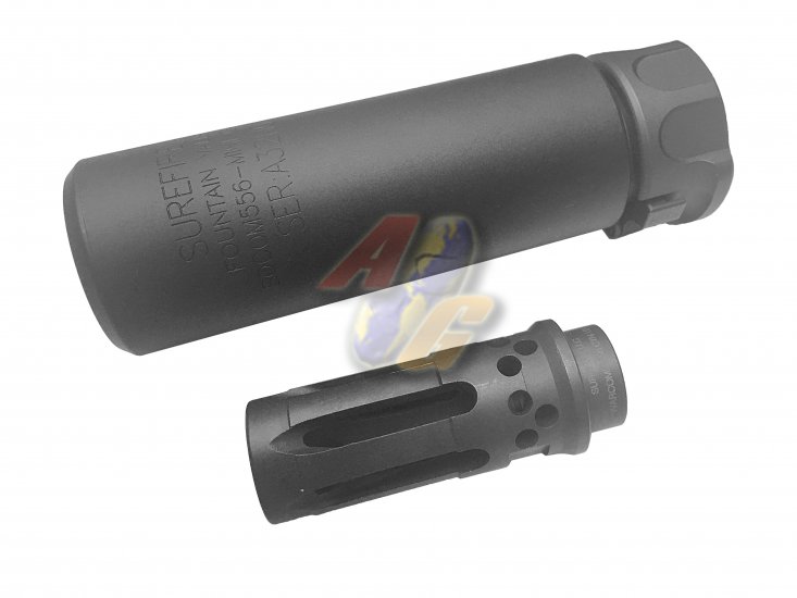 Airsoft Artisan SF Style Mini Muzzle Brake with COMP Flash Hider ( BK ) - Click Image to Close