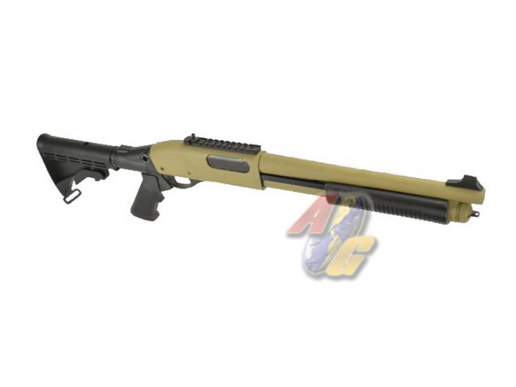 --Out of Stock--Golden Eagle M870 Gas Pump Action Shotgun with A2 Style Grip ( Tan ) - Click Image to Close