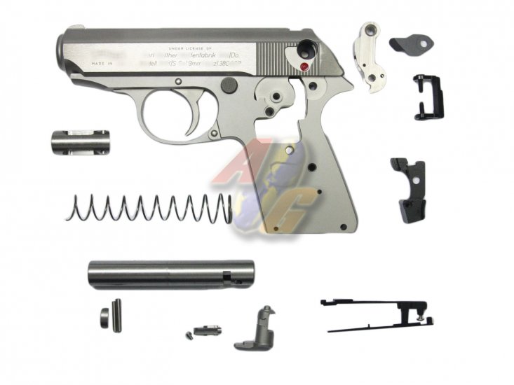 --Out of Stock--PAPAGO ARMS PPK/S Stainless Custom Kit For Maruzen PPK/S GBB ( USA Version/ Silver ) - Click Image to Close