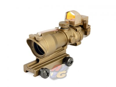 --Out of Stock--V-Tech ACOG RCO 4X 32mm Scope With Red Dot Sight & Iron Sight ( DE )