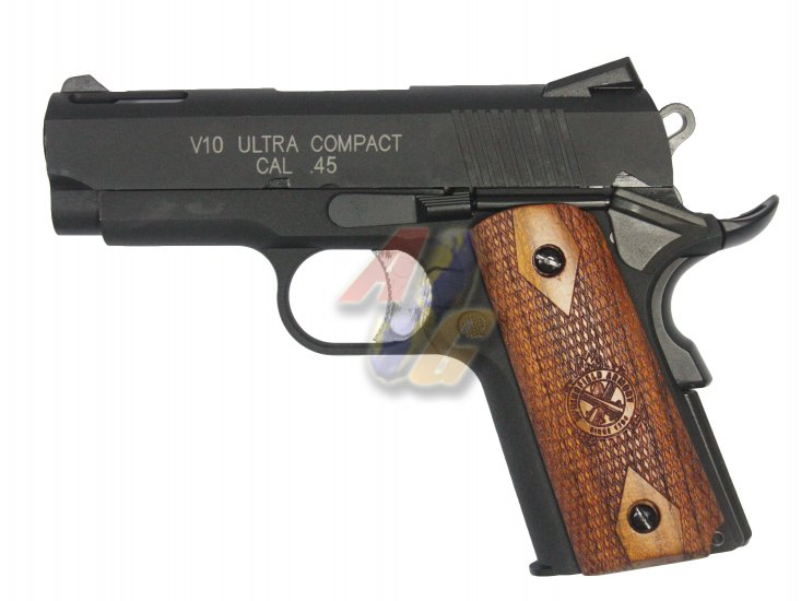 AG Custom V10 GBB with Marking and Wood Grip ( Black ) - Click Image to Close