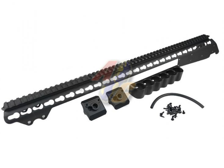 CYMA Aluminium Tactical Rail For M870 Shotgun with Shell Carrier - Click Image to Close
