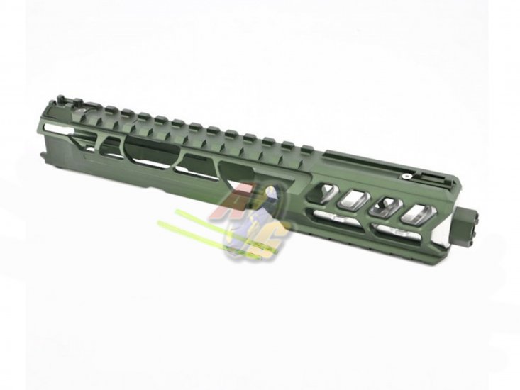 CTM Fuku-2 CNC Aluminum Cut Out Upper Set Long Type For Action Army AAP-01 GBB ( Green/ Silver ) - Click Image to Close