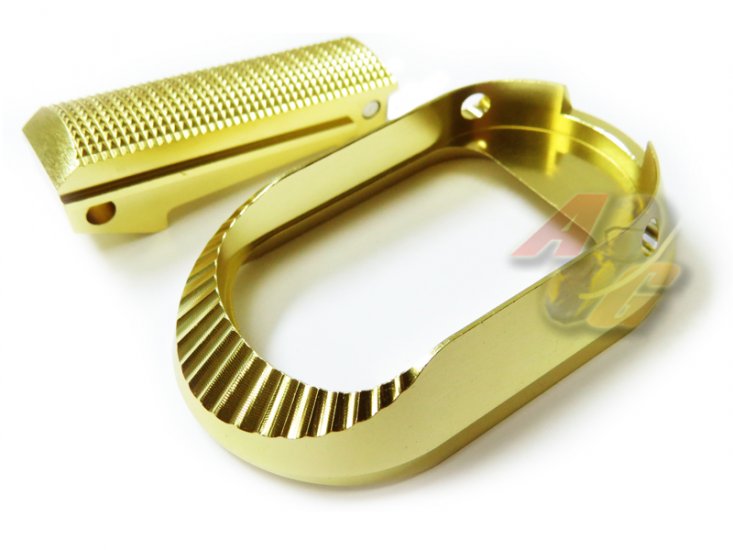 KF CNC Aluminum Grip For Tokyo Marui Hi- Capa Series GBB ( Gold ) - Click Image to Close