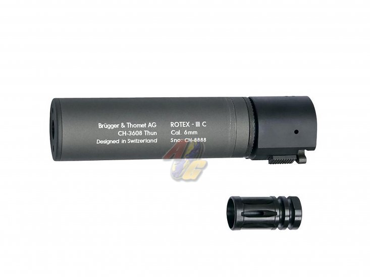 --Out of Stock--ASG ROTEX III C Barrel Extension Tube and Flash Hider ( 160mm, 14mm-, Grey ) - Click Image to Close
