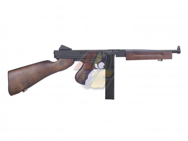 King Arms Thompson M1A1 Military AEG ( Real Wood ) - Click Image to Close