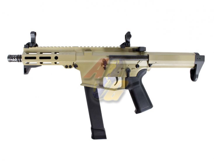 S&T/ EMG Angstadt Arms UDP-9 6" Full Metal G3 AEG ( TAN ) - Click Image to Close