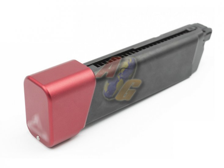 --Out of Stock--C&C TT Style CNC Aluminum Long Magazine Pad Extension For Tokyo Marui, WE G Series Magazine ( Red ) - Click Image to Close