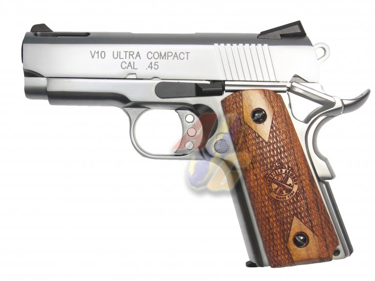 --Out of Stock--AG Custom V10 GBB with Marking and Wood Grip ( Silver ) - Click Image to Close
