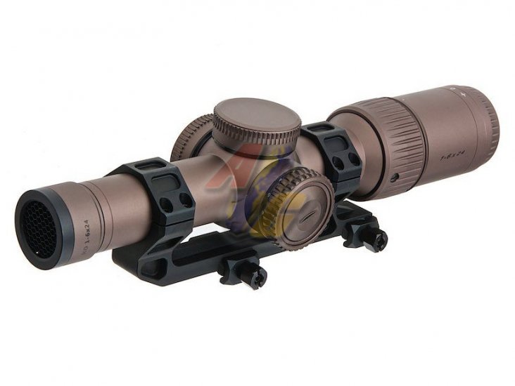 ARES 1-6 x 24 Illuminated Airsoft Scope with Scope Mount ( Bronze ) - Click Image to Close