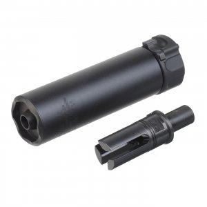 --Out of Stock--5KU SF Style SOCOM 46 MINI Silencer For KWA/ KSC MP7 Series GBB ( 12mm+/ BK )