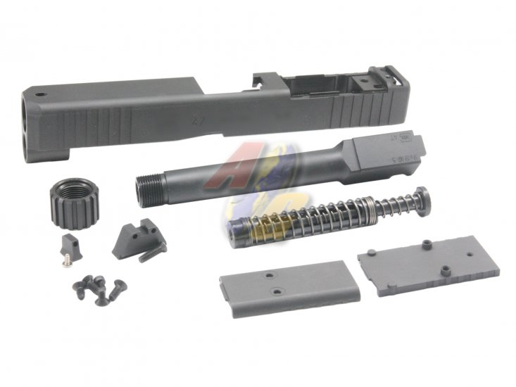 Jin Airsoft G47 Steel MOS Slide Set For Umarex/ VFC Glock 45 GBB ( BK/ Thread Barrel Version ) - Click Image to Close
