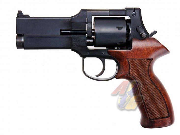 Marushin Mateba 4 inch Gas Revolver ( Matt Black, Heavy Weight, Wood Grip ) - Click Image to Close