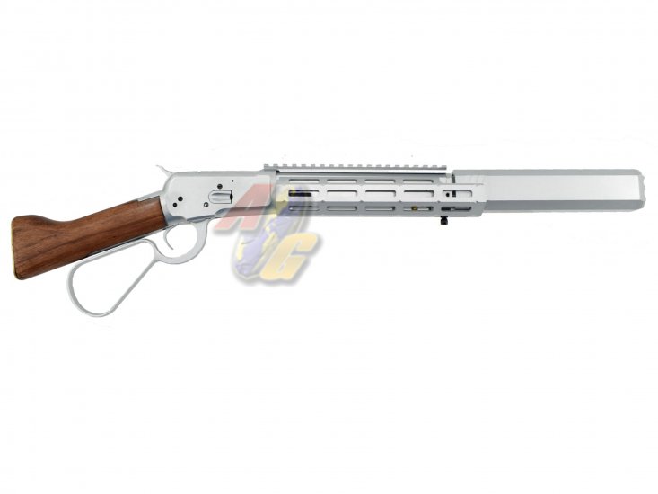 --Out of Stock--A&K M-Lok M1873 Sawed-Off Gas Rifle with Silencer ( Real Wood/ Silver ) - Click Image to Close