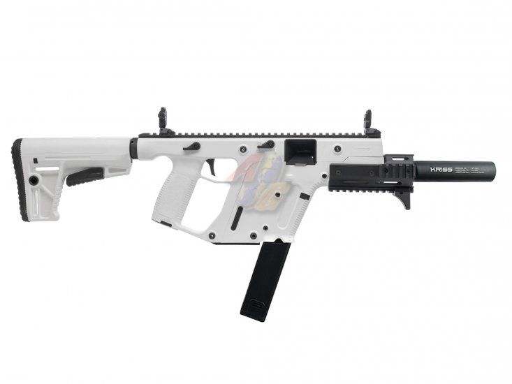 KRYTAC KRISS Vector AEG SMG Rifle with Mock Suppressor ( Alpine White/ Limited Edition ) - Click Image to Close