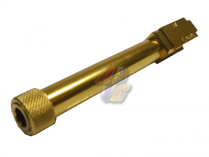 5KU Aluminum Outer Barrel with Thread For Tokyo Marui G17 Series GBB ( 14mm-/ Gold ) - Click Image to Close
