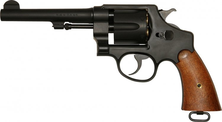 --Out of Stock--Tanaka S&W M1917 Military 5.5 Inch CAL.45 Gas Revolver ( Heavy Weight/ Wood Grip/ Black ) - Click Image to Close
