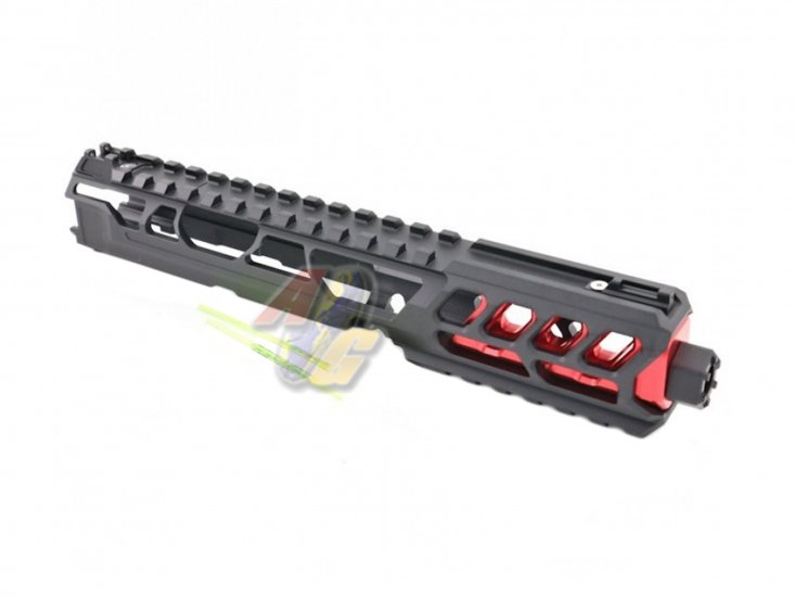 CTM Fuku-2 CNC Aluminum Cut Out Upper Set Long Type For Action Army AAP-01 GBB ( Black/ Red ) - Click Image to Close