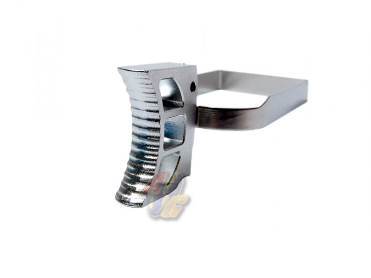 KF CNC Aluminum Trigger with Trigger Ring For Tokyo Marui Hi- Capa Series GBB ( Silver ) - Click Image to Close