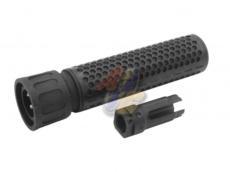 V-Tech QDC CQC Silencer with QD Flash Hider 175mm( BK/ 14mm- ) - Click Image to Close
