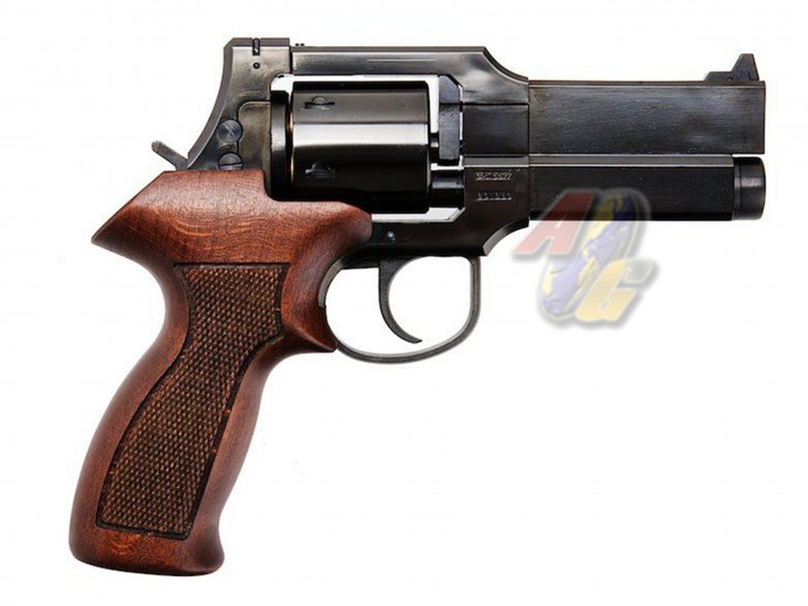 Marushin Mateba 4 inch Gas Revolver ( W Deep Black, Wood Grip ) - Click Image to Close