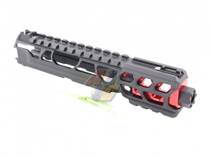 CTM Fuku-2 CNC Aluminum Cut Out Upper Set Short Type For Action Army AAP-01 GBB ( Black/ Red ) - Click Image to Close
