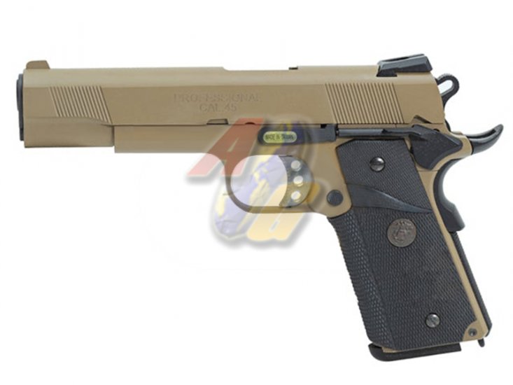 WE MEU Gas Pistol (Full Metal,TAN, With Marking) - Click Image to Close