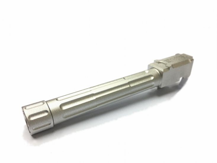 --Out of Stock--Airsoft Surgeon 9INE 14mm CCW Threaded Barrel For Tokyo Marui G17 Series GBB ( Silver ) - Click Image to Close