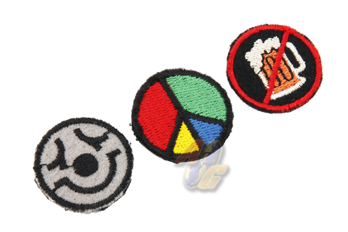 Action Velcro Patch Set - Peace / No Beer / Joker - Click Image to Close