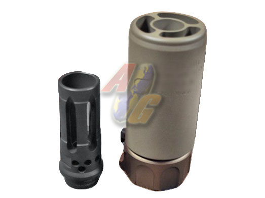 Airsoft Artisan SF Style Muzzle Brake with Flash Hider ( DE ) - Click Image to Close