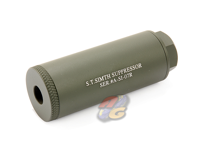--Out of Stock--Action 35x80mm S.T. Simth Suppressor Silencer (OD, 14mm-) - Click Image to Close