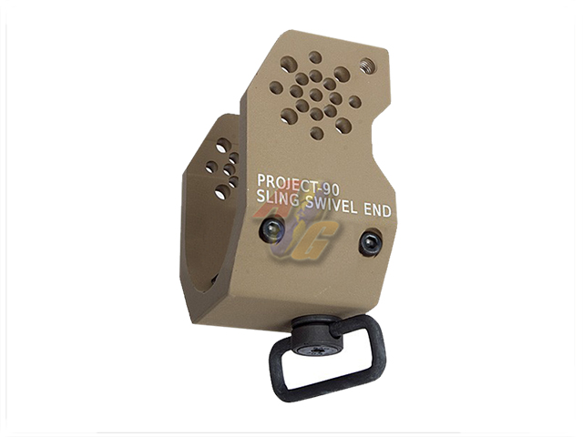 Armyforce P90 AEG Stock Sling Adaptor Plate with Sling Swive ( Type B/ Tan ) - Click Image to Close