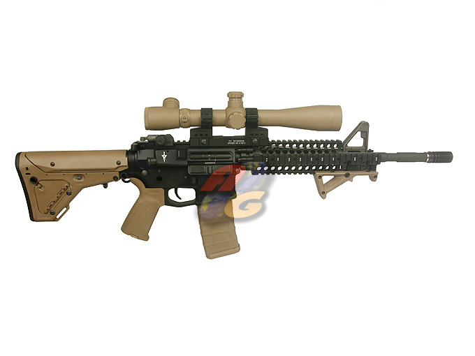 --Out of Stock--AG Custom G&P Premium Magpul AEG with M1 Illuminate Scope and 30mm QD Ring Mount - Click Image to Close