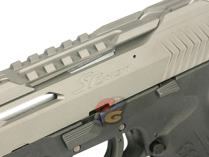 --Out of Stock--AG Custom HK XDM .40 GBB Pistol with SRU CNC SR-X Apache Aluminum Slide ( Gray ) - Click Image to Close
